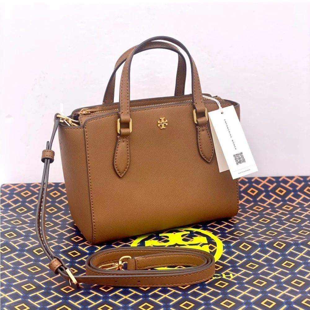 TORY BURCH EMERSON MINI NWT TOP ZIP TOTE LEATHER CROSSBODY SATCHEL
